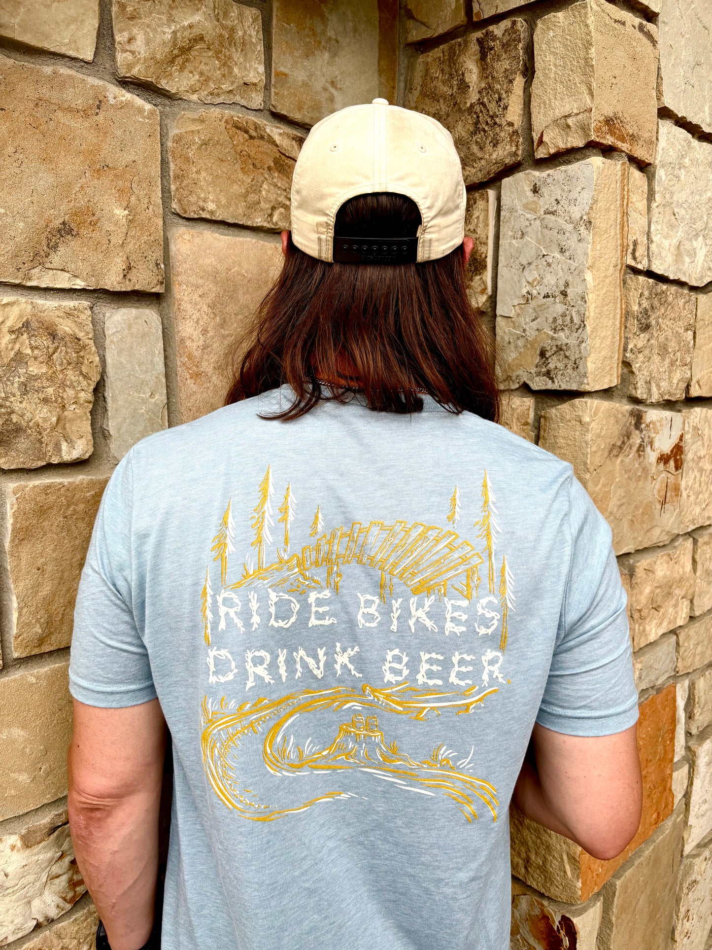 Men's Tee - RIDE BIKES BLUE